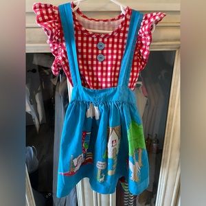 Eleanor Rose Little Red Riding Hood Jumper/Skirt with matching top Size 3-4